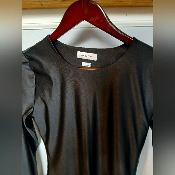 NWOT Babaton Satinette Crew Longsleeve Bodysuit Women's Size M - Picture 7 of 8